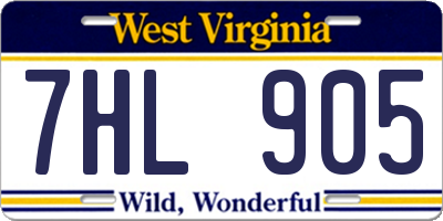 WV license plate 7HL905