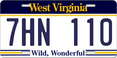 WV license plate 7HN110