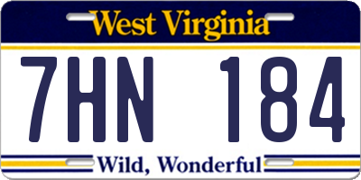 WV license plate 7HN184