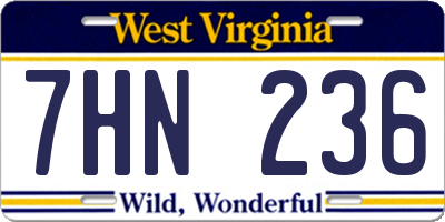 WV license plate 7HN236