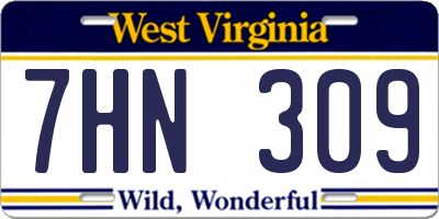 WV license plate 7HN309