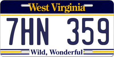 WV license plate 7HN359