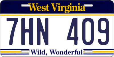 WV license plate 7HN409