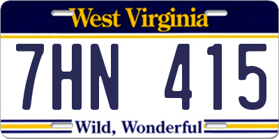WV license plate 7HN415