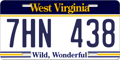 WV license plate 7HN438