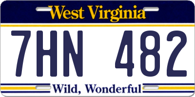 WV license plate 7HN482