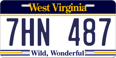 WV license plate 7HN487