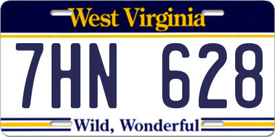 WV license plate 7HN628