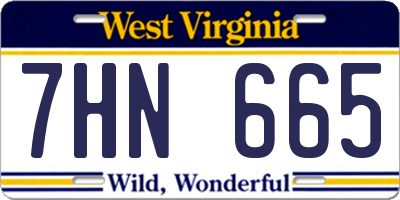 WV license plate 7HN665