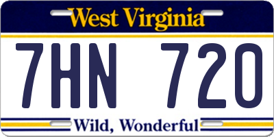 WV license plate 7HN720