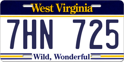 WV license plate 7HN725