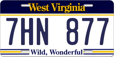WV license plate 7HN877