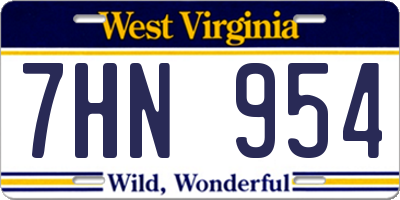 WV license plate 7HN954