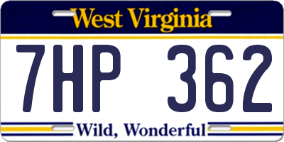 WV license plate 7HP362