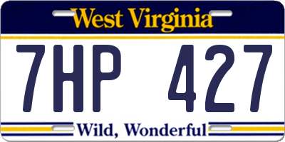 WV license plate 7HP427