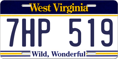 WV license plate 7HP519