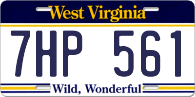 WV license plate 7HP561