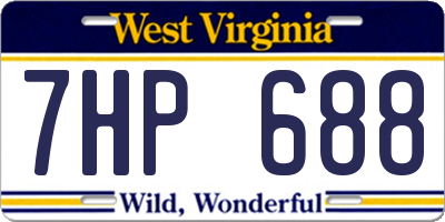 WV license plate 7HP688