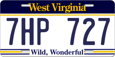 WV license plate 7HP727