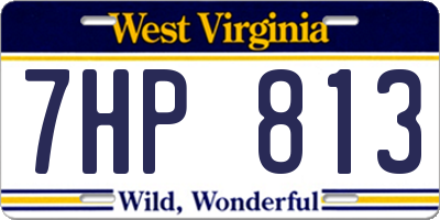 WV license plate 7HP813