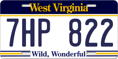 WV license plate 7HP822