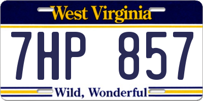 WV license plate 7HP857