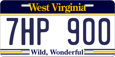 WV license plate 7HP900