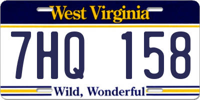 WV license plate 7HQ158