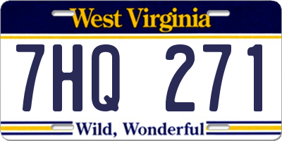 WV license plate 7HQ271