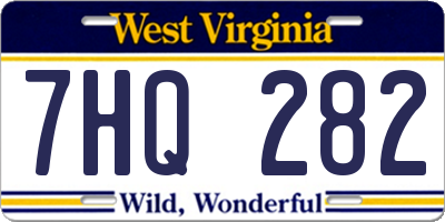 WV license plate 7HQ282