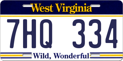 WV license plate 7HQ334