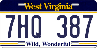 WV license plate 7HQ387