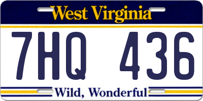 WV license plate 7HQ436