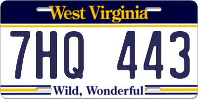 WV license plate 7HQ443