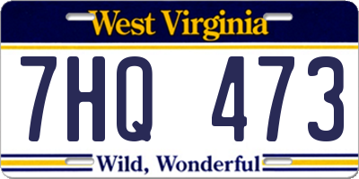 WV license plate 7HQ473