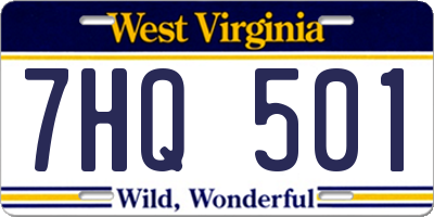 WV license plate 7HQ501