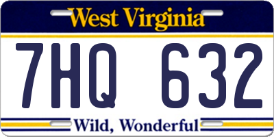WV license plate 7HQ632