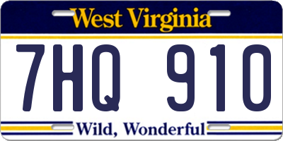 WV license plate 7HQ910