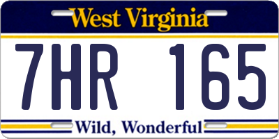 WV license plate 7HR165