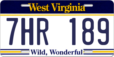 WV license plate 7HR189