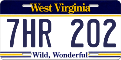 WV license plate 7HR202