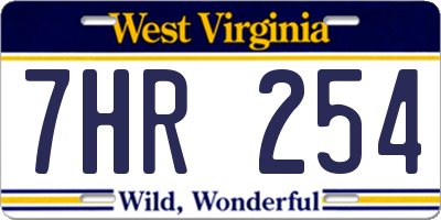 WV license plate 7HR254
