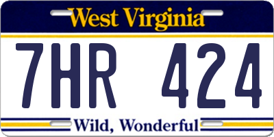 WV license plate 7HR424