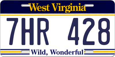 WV license plate 7HR428