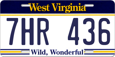 WV license plate 7HR436