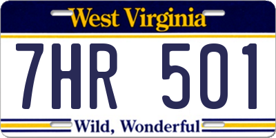 WV license plate 7HR501