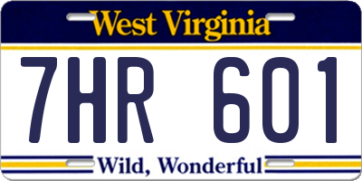 WV license plate 7HR601