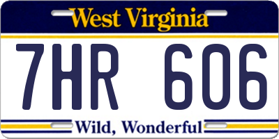 WV license plate 7HR606