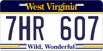 WV license plate 7HR607