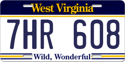 WV license plate 7HR608